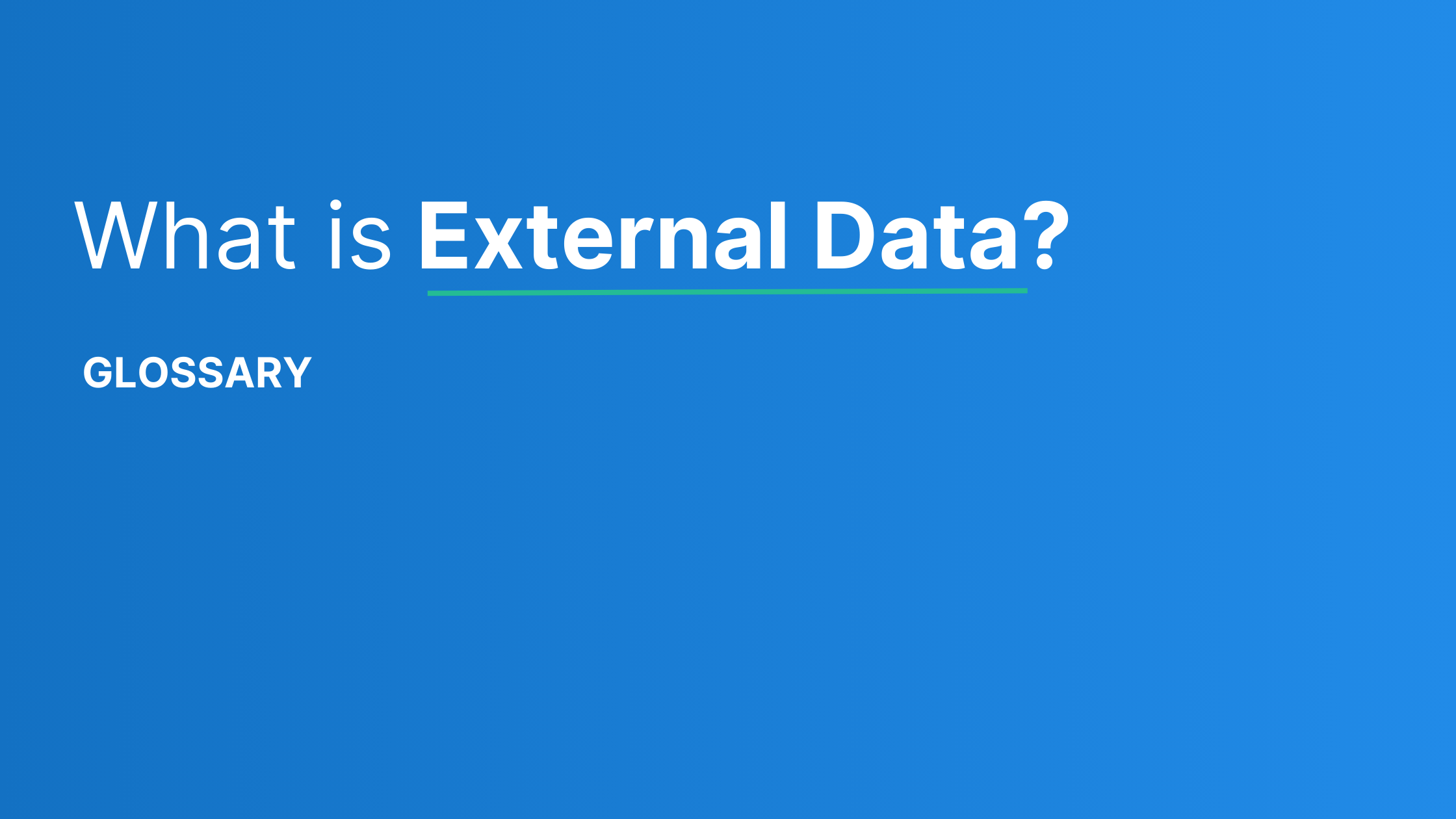 What is a external data datarade